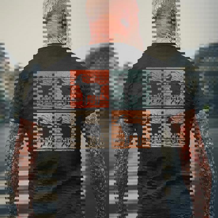 ヤギ レトロスタイル ヤギ好き ヤギ メンズTシャツ バックプリント 高齢者への贈り物