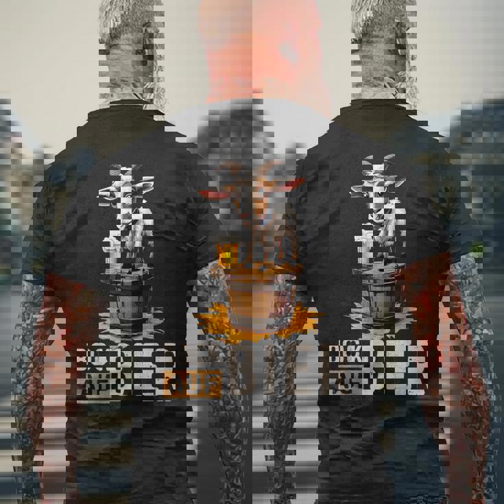 ヤギビールバレル オクトーバーフェスト ヤギヤギビールバレル メンズTシャツ バックプリント 高齢者への贈り物