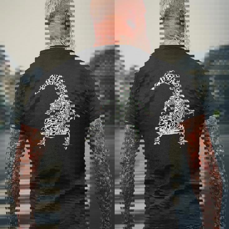 ヤモリ ヒョウモントカゲモドキ 爬虫類 メンズTシャツ バックプリント 高齢者への贈り物