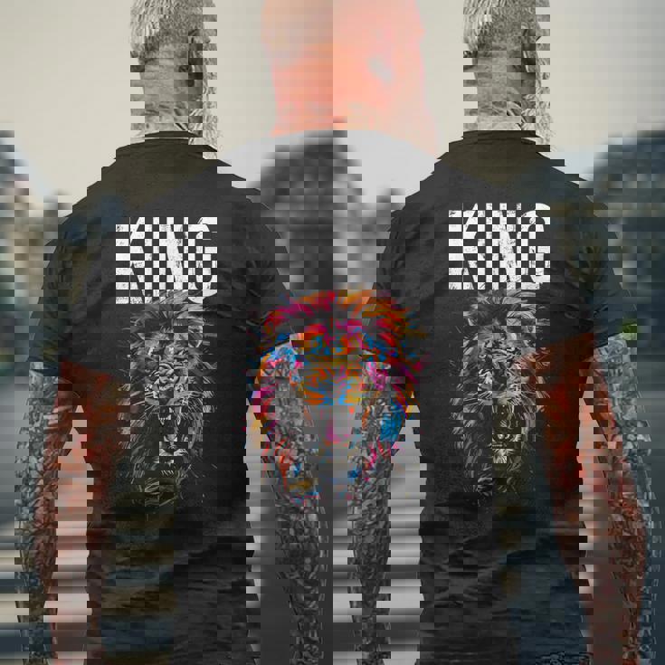 ユダのライオン 王 アフリカ ジャマイカ レゲエ ヘブライ語 イスラエル人 メンズTシャツ バックプリント 高齢者への贈り物