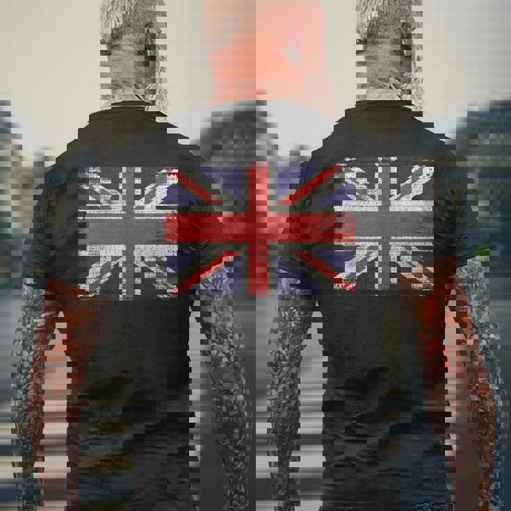 ユニオンジャック ヴィンテージ 英国国旗 ブリティッシュレトロフラッグ メンズTシャツ バックプリント 高齢者への贈り物