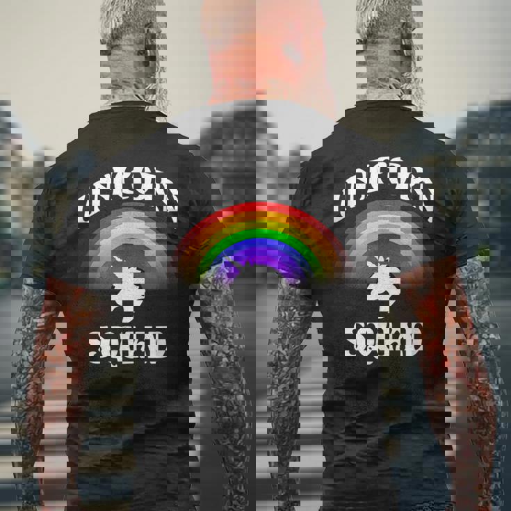 ユニコーン分隊チームユニコーンアパレルかわいいユニコーン恋人ギフト メンズTシャツ バックプリント 高齢者への贈り物