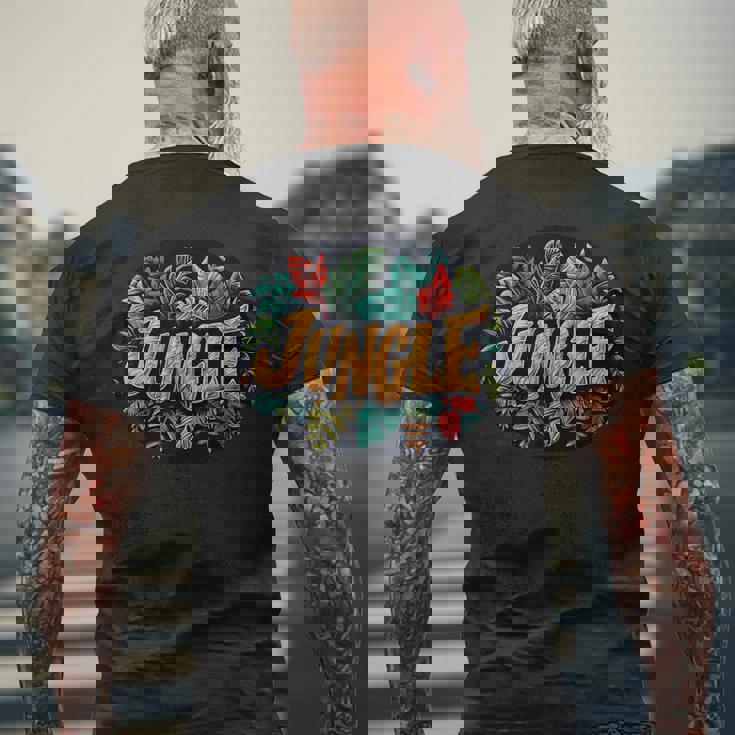 ユニークなスタイルの素晴らしいジャングルグラフィック。 メンズTシャツ バックプリント 高齢者への贈り物
