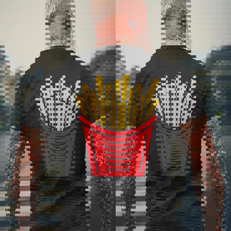 ユーモア 小さなミニマリスト シンプルなフライドポテト フライドポテト メンズTシャツ バックプリント 高齢者への贈り物