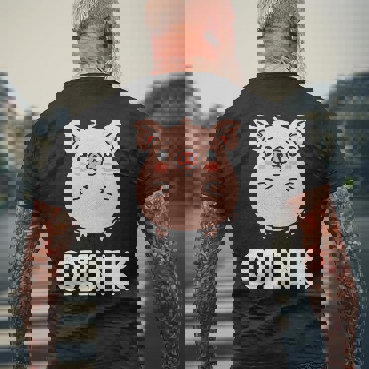 ユーモア豚 ミニマリスト かわいい 面白い豚 長袖tシャツ メンズTシャツ バックプリント 高齢者への贈り物