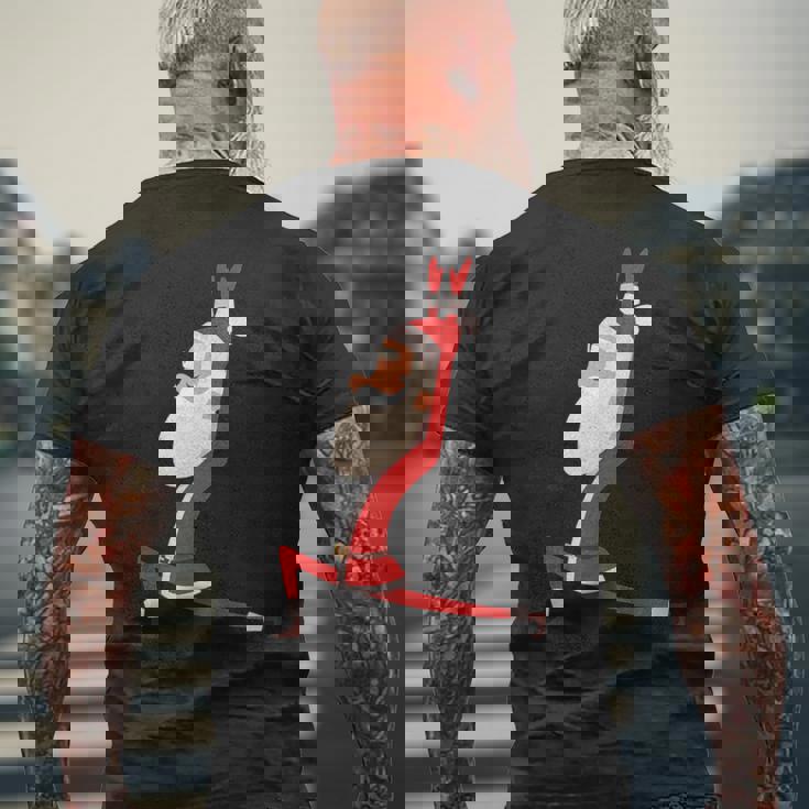 ヨガ サンタ クリスマス ワークアウト メンズTシャツ バックプリント 高齢者への贈り物