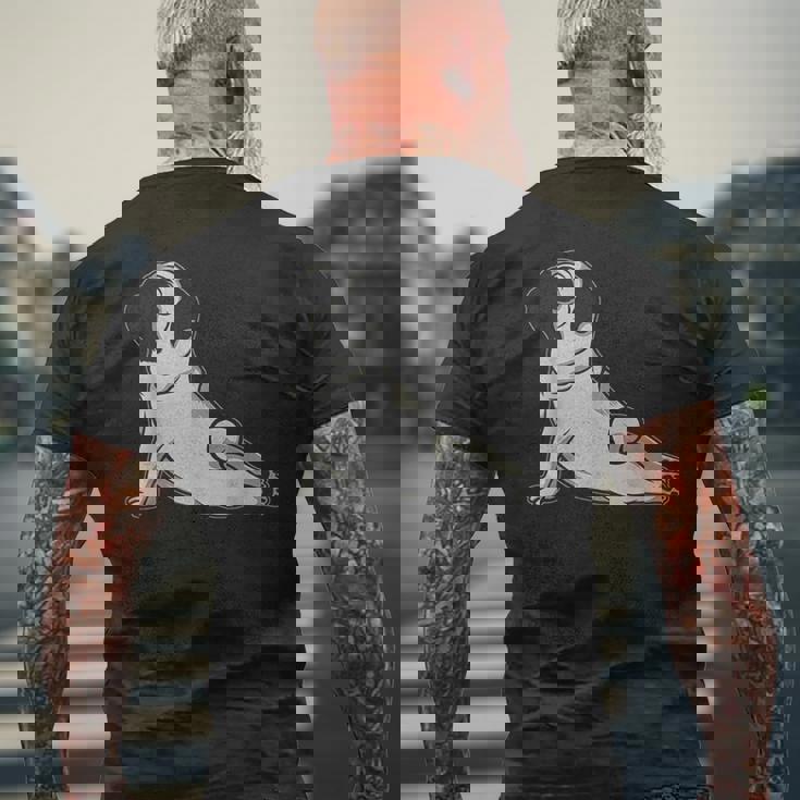 ヨガ パグ パグ メンズTシャツ バックプリント 高齢者への贈り物