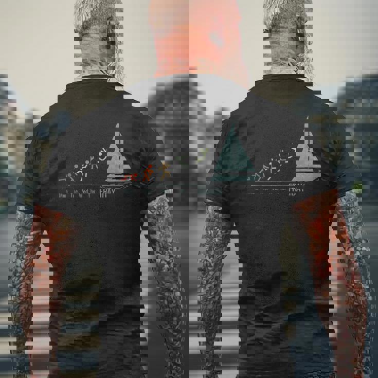 ヨット、セーリング セーラーズ セーリングボート セーリング ヨット セーリング メンズTシャツ バックプリント 高齢者への贈り物