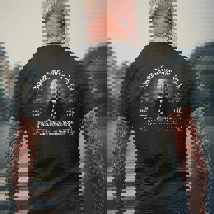 ヨハン・セバスチャン・バッハ―偉大なヴィルトゥオーゾと作曲家 メンズTシャツ バックプリント 高齢者への贈り物