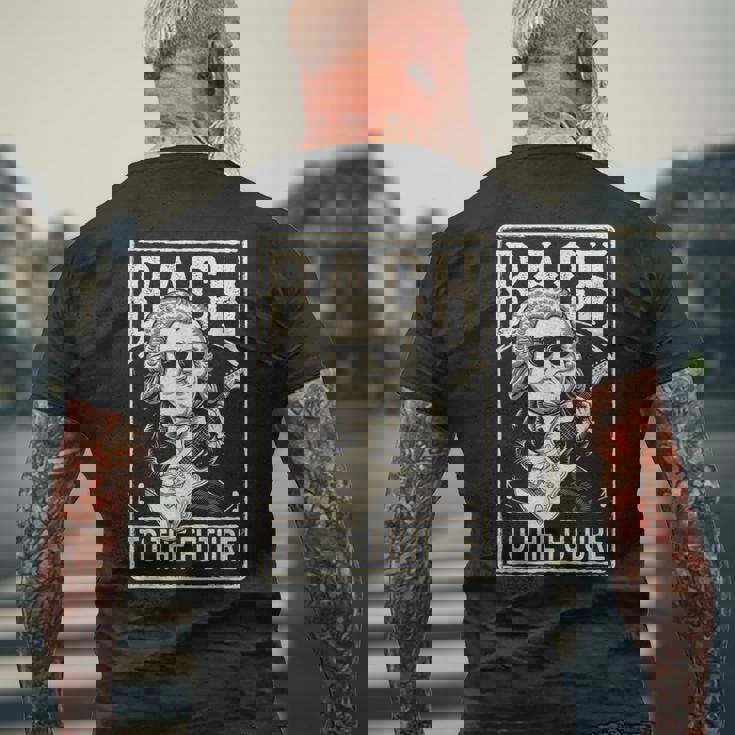 ヨハン・セバスチャン・バッハ・トゥ・ザ・フューチャー、面白いクラシック音楽 メンズTシャツ バックプリント 高齢者への贈り物