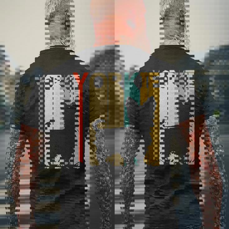 ヨークシャーテリア犬 メンズTシャツ バックプリント 高齢者への贈り物