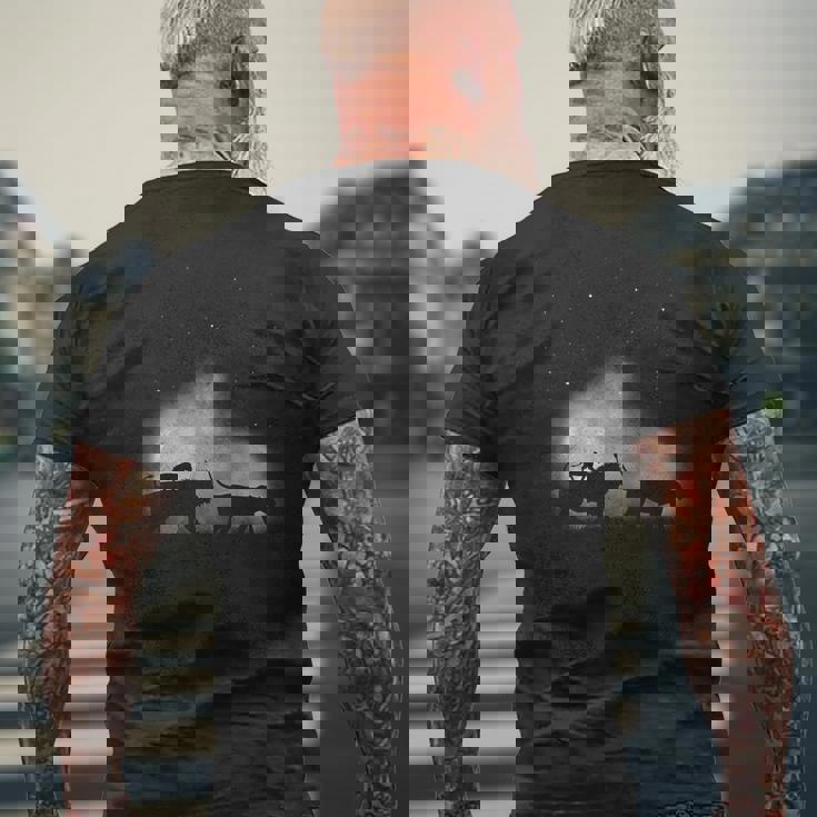 ライオンファミリー野生のアフリカ動物美しい メンズTシャツ バックプリント 高齢者への贈り物