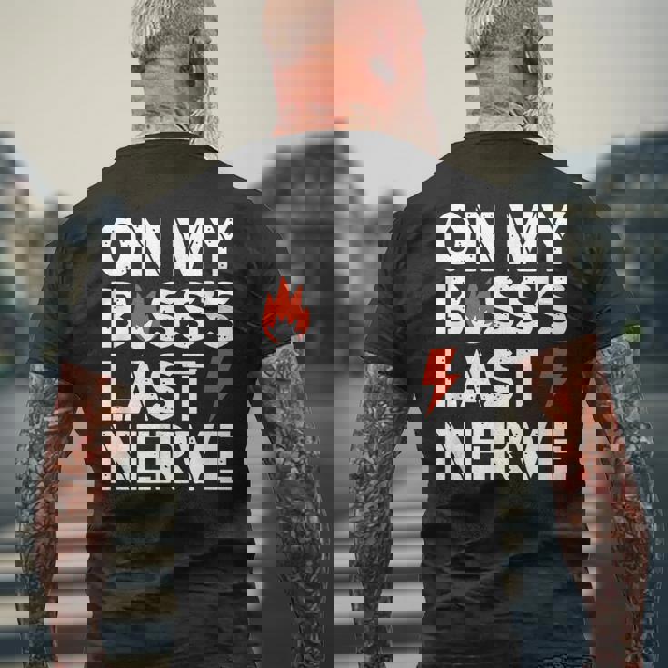 ライトニングボルトでボスの最後の神経質について メンズTシャツ バックプリント 高齢者への贈り物