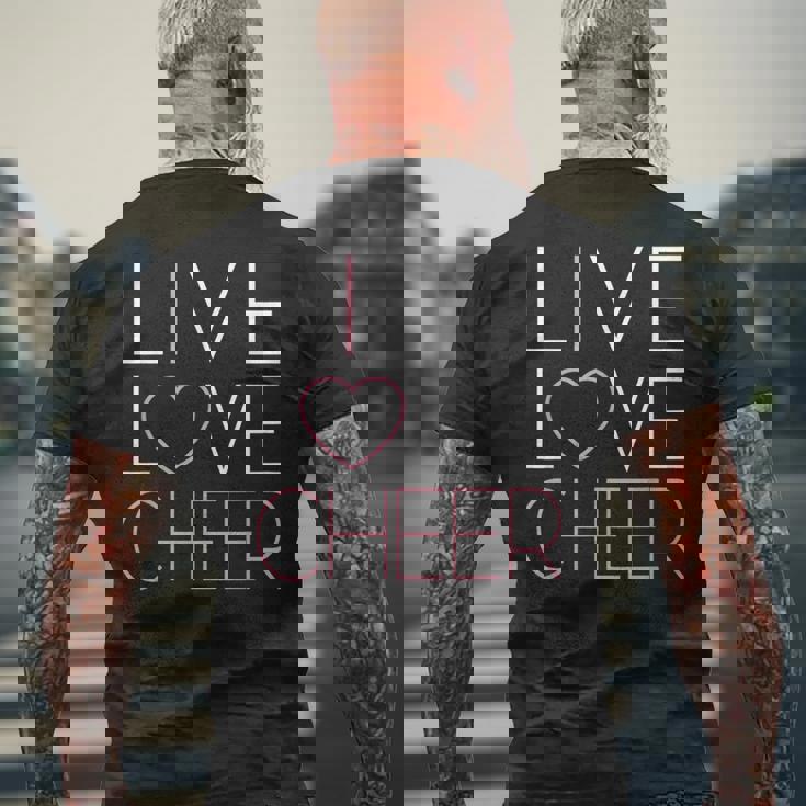 ライブ ラブ チアガール チアリーディング隊 チアリーダーチーム メンズTシャツ バックプリント 高齢者への贈り物