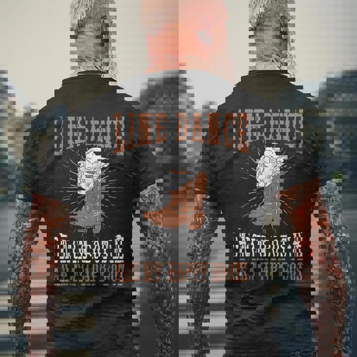 ライン ダンス ブーツ カントリー ダンス グループ ライン ダンス メンズTシャツ バックプリント 高齢者への贈り物