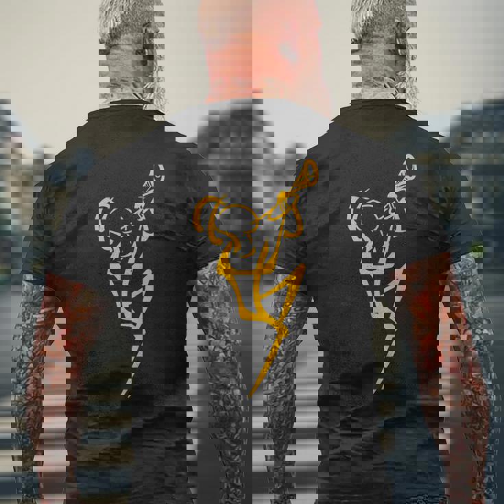 ラインアート トランペッター ジャズミュージシャン メンズTシャツ バックプリント 高齢者への贈り物