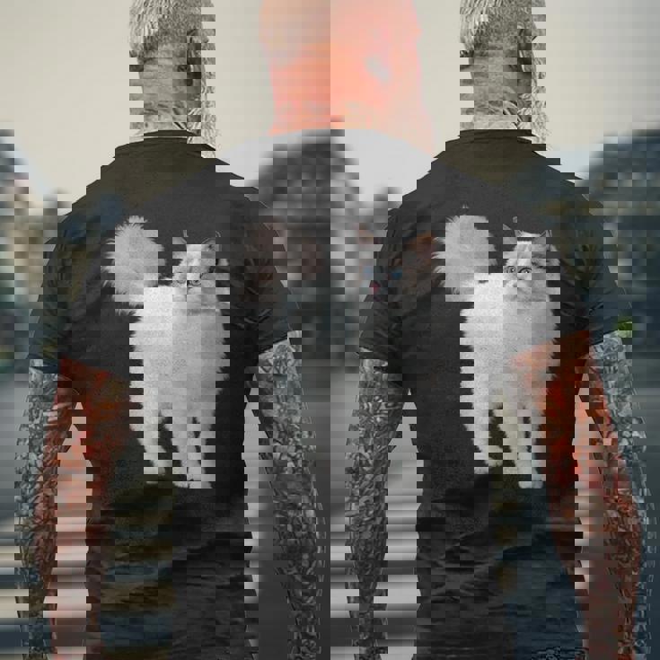 ラグドール 猫のポートレート ラグドール キャットヘッド ラグドール 猫の顔 メンズTシャツ バックプリント 高齢者への贈り物