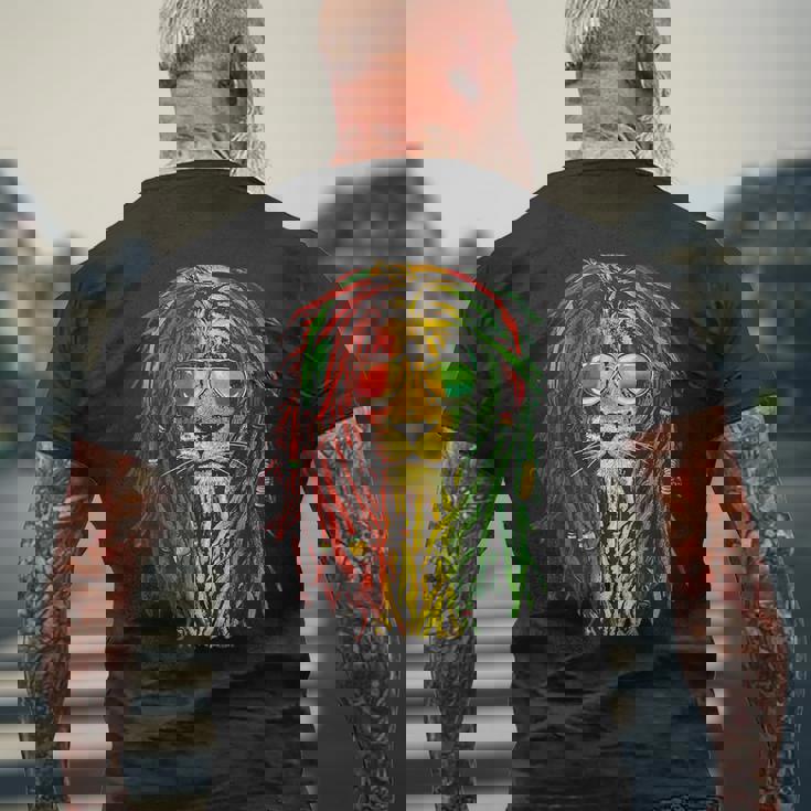 ラスタライオン クール ドレッドロック ラスタファリ ラスタ愛好家用 メンズTシャツ バックプリント 高齢者への贈り物