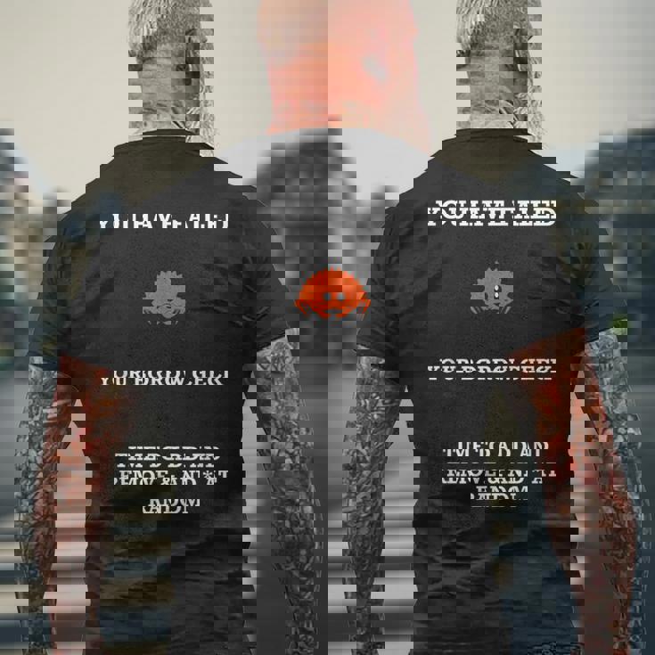 ラストプログラミング ユーモア ラスタ海観覧会 レンタルチェック 失敗 メンズTシャツ バックプリント 高齢者への贈り物