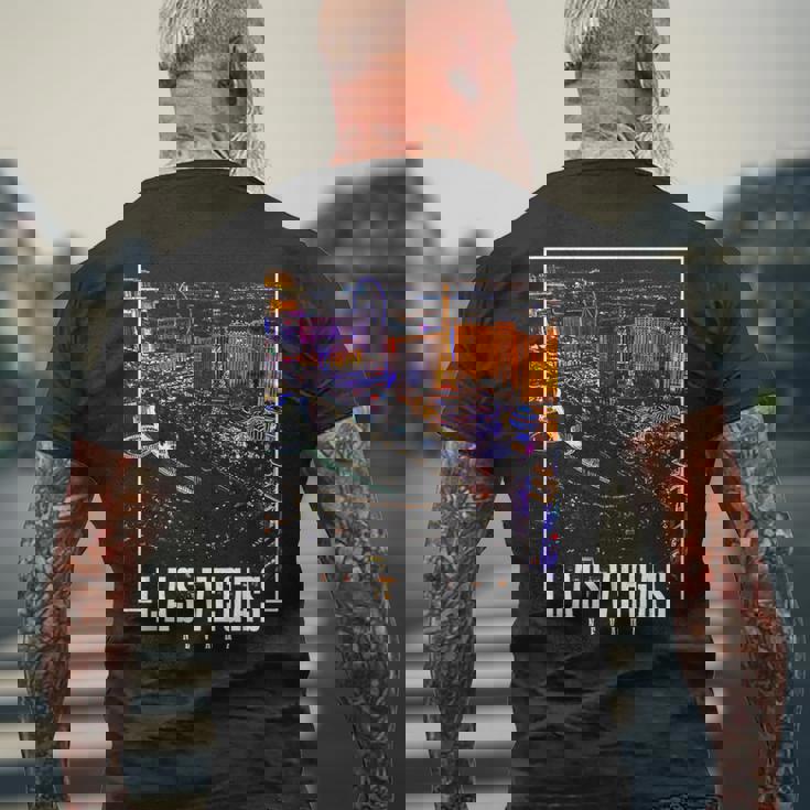 ラスベガス 夜のネバダスカイライン お土産 ラスベガス メンズTシャツ バックプリント 高齢者への贈り物