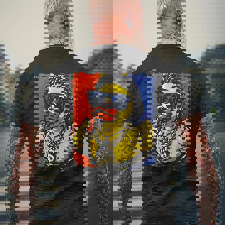 ラッパー ラバーダック ヒップホップ アヒル メンズTシャツ バックプリント 高齢者への贈り物