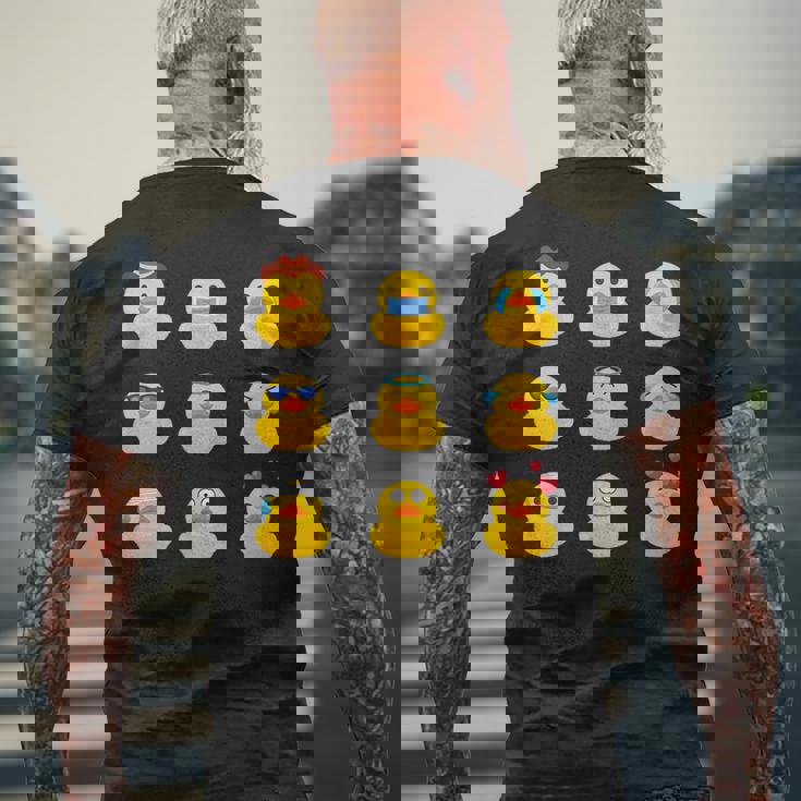 ラバーアヒル、きしむアヒル、ナインバスダック、ラバーアヒル メンズTシャツ バックプリント 高齢者への贈り物