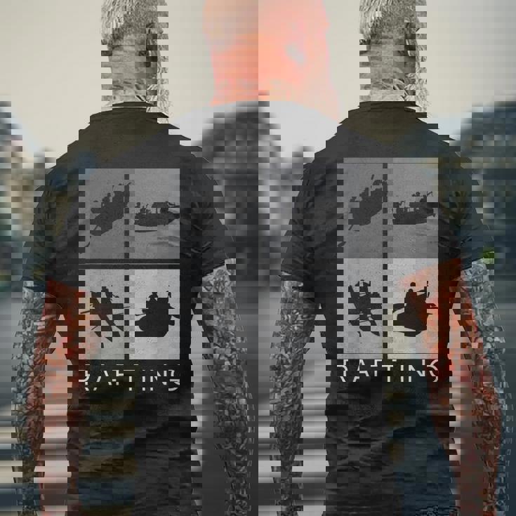 ラフティング シルエット 川 ラフト アウトドア ラフティング スポーツ メンズTシャツ バックプリント 高齢者への贈り物