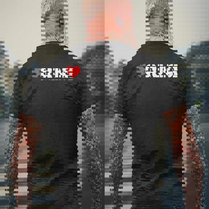 ラブグランジ-ハート メンズTシャツ バックプリント 高齢者への贈り物