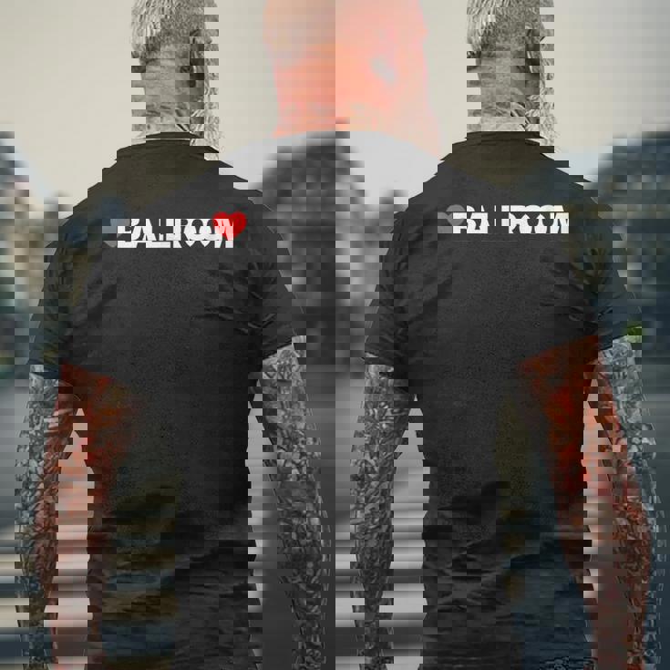 ラブボールルーム-ハート メンズTシャツ バックプリント 高齢者への贈り物