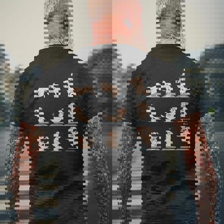 ラブラドール レトリバー ヨガ メンズTシャツ バックプリント 高齢者への贈り物