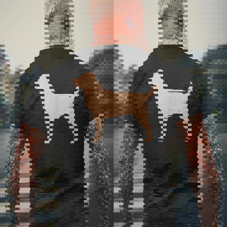 ラブラドールレトリバー 犬のシルエット メンズTシャツ バックプリント 高齢者への贈り物