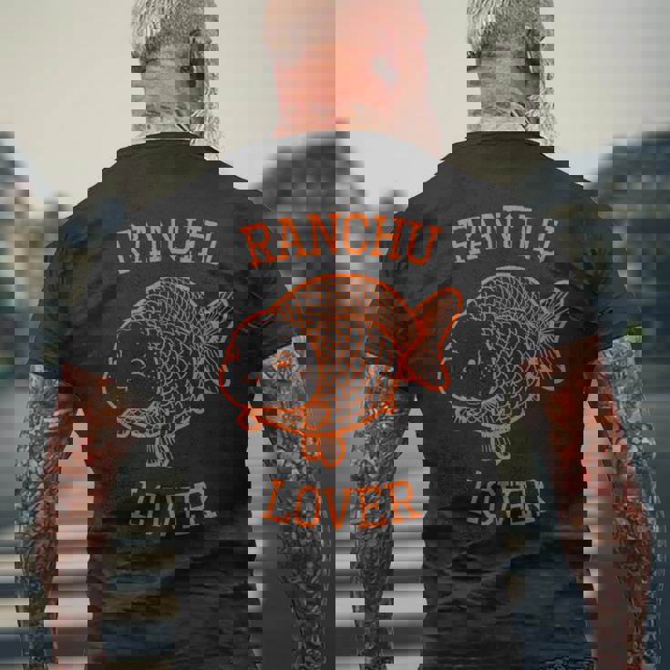 ランチュウ金魚 メンズTシャツ バックプリント 高齢者への贈り物