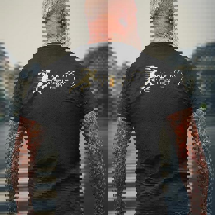 ランニングビールマン ユーモア ランニング 面白いギフトアイデア メンズTシャツ バックプリント 高齢者への贈り物