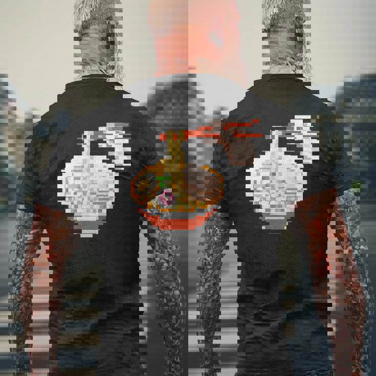 ラーメン ドット絵 メンズTシャツ バックプリント 高齢者への贈り物