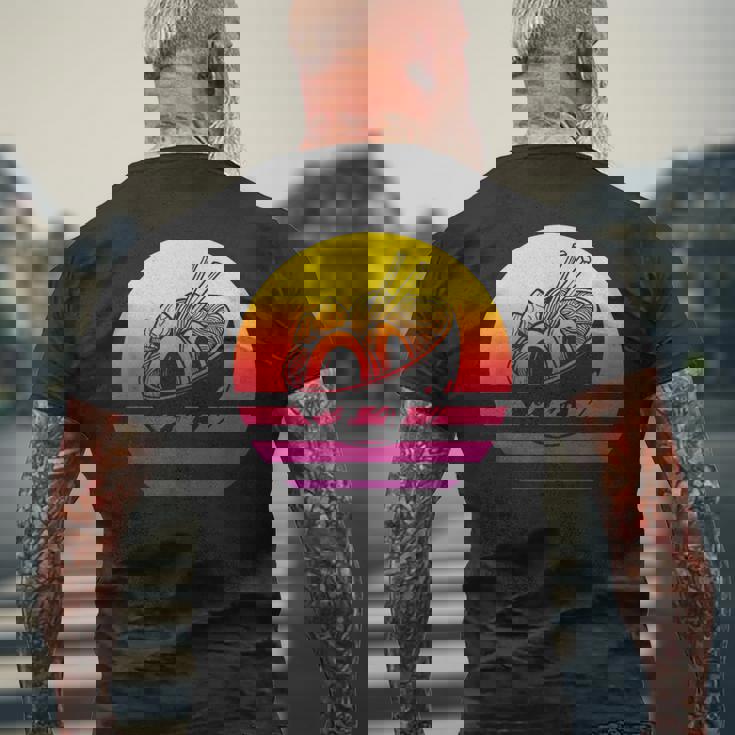 ラーメン レトロスタイル ビンテージ メンズTシャツ バックプリント 高齢者への贈り物