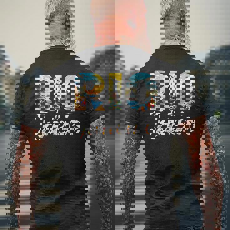 リオデジャネイロ 旅行 ブラジル 衣装 リオデジャネイロ メンズTシャツ バックプリント 高齢者への贈り物