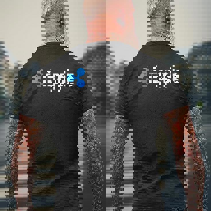 リップルロゴ クリプトxrpコイン 暗号通貨 メンズTシャツ バックプリント 高齢者への贈り物