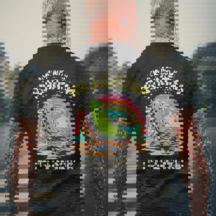 リラクゼーション聞いてピクルスモチベーション メンズTシャツ バックプリント 高齢者への贈り物