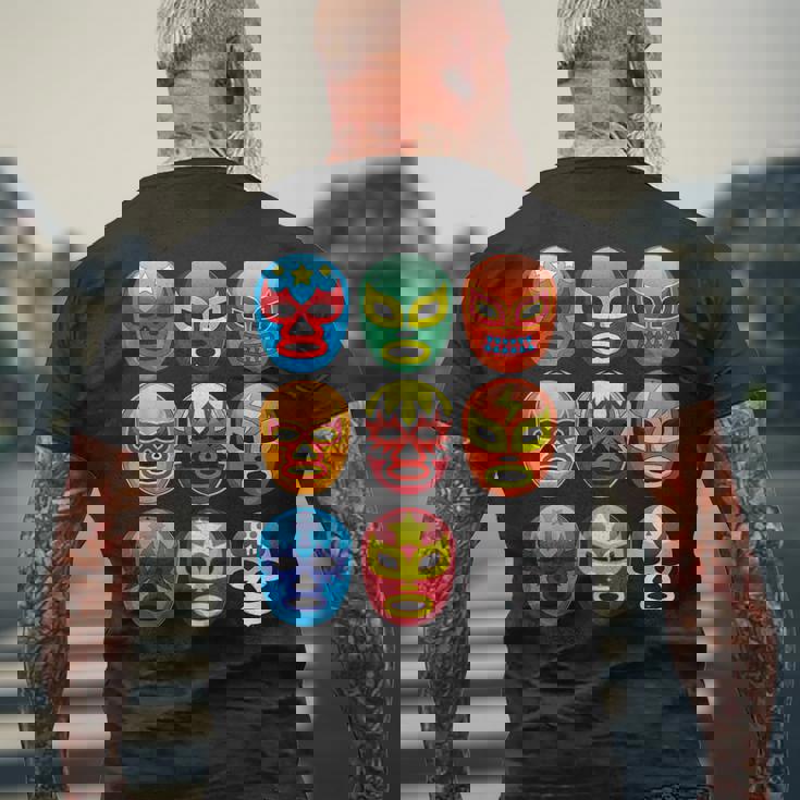 ルチャリブレ レスラーマスク かわいいフリーファイティングギフト メンズTシャツ バックプリント 高齢者への贈り物