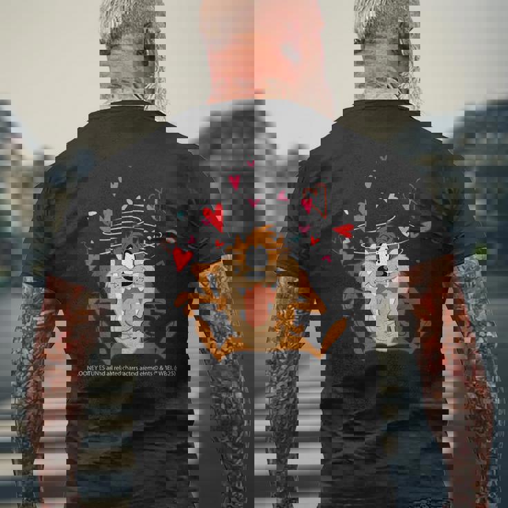 ルーニー・テューンズ タズ スピニング ハート 楽しい メンズTシャツ バックプリント 高齢者への贈り物