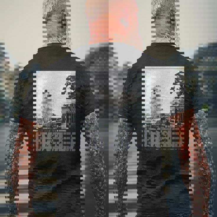 レア ハリネズミ ヒーロー 新聞写真 ハリネズミアート メンズTシャツ バックプリント 高齢者への贈り物