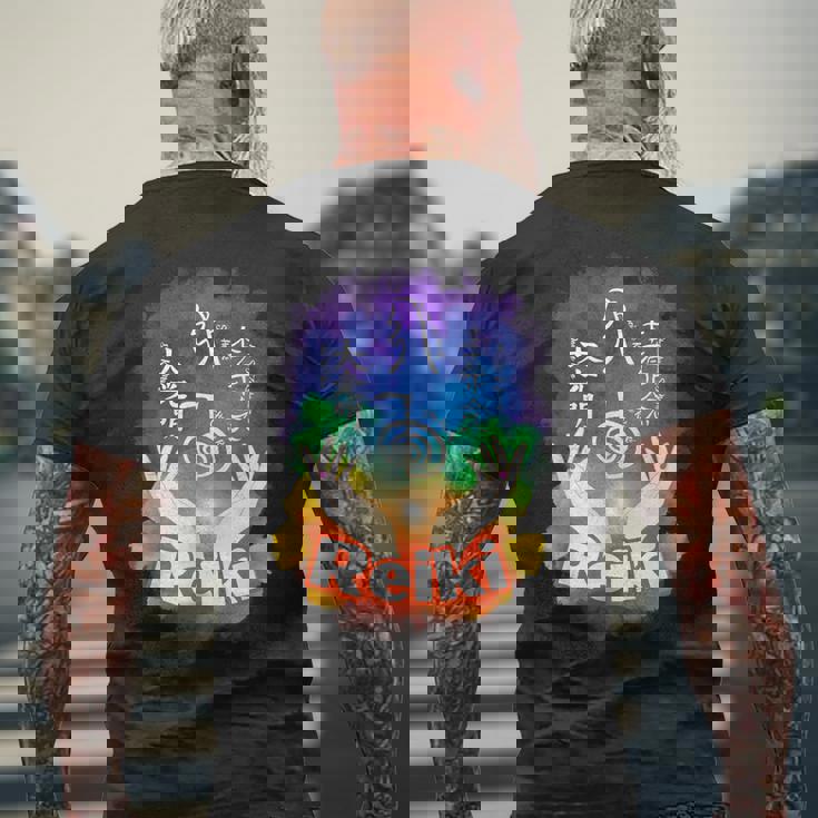 レイキのシンボル メンズTシャツ バックプリント 高齢者への贈り物