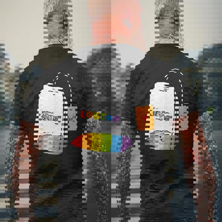 レインボーティーカップ Lgbtea Pride 愛らしいlgbtqプライド月間。 メンズTシャツ バックプリント 高齢者への贈り物