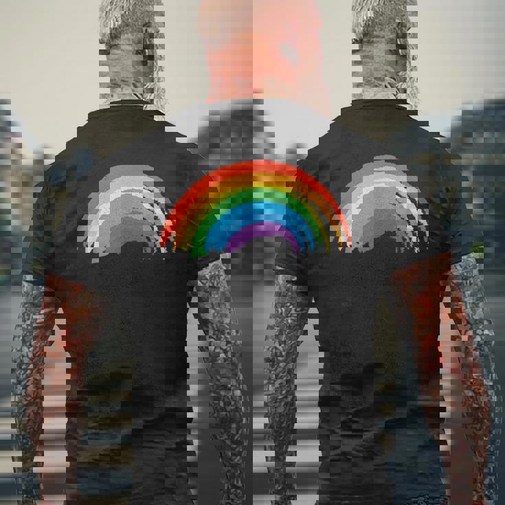 レインボーデザイン レインボー メンズTシャツ バックプリント 高齢者への贈り物