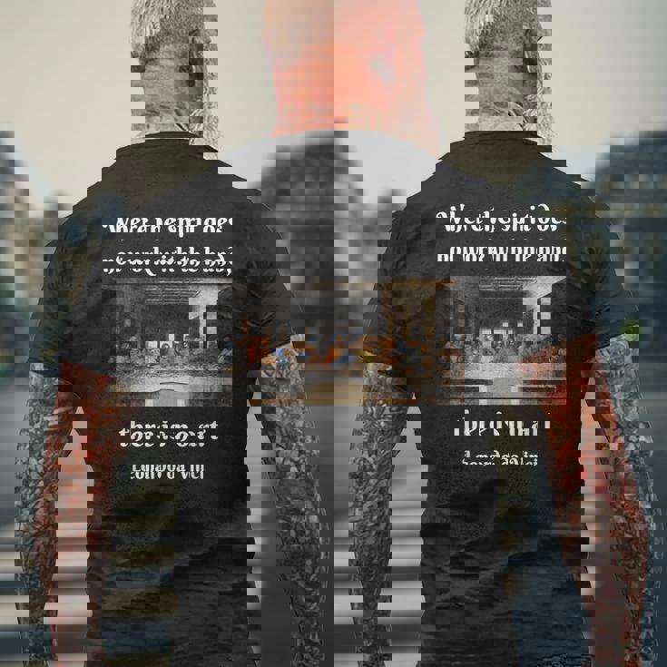 レオナルド・ダ・ヴィンチ 最後の晩餐 絵画 名画 天才美術 メンズTシャツ バックプリント 高齢者への贈り物