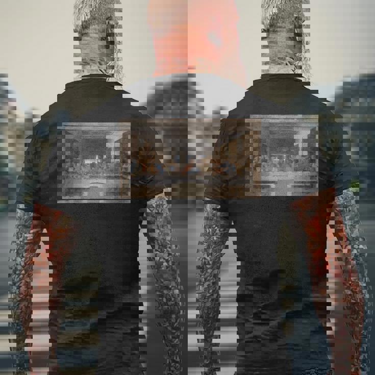 レオナルド・ダ・ヴィンチ作 最後の晩餐L'ultima Cena メンズTシャツ バックプリント 高齢者への贈り物