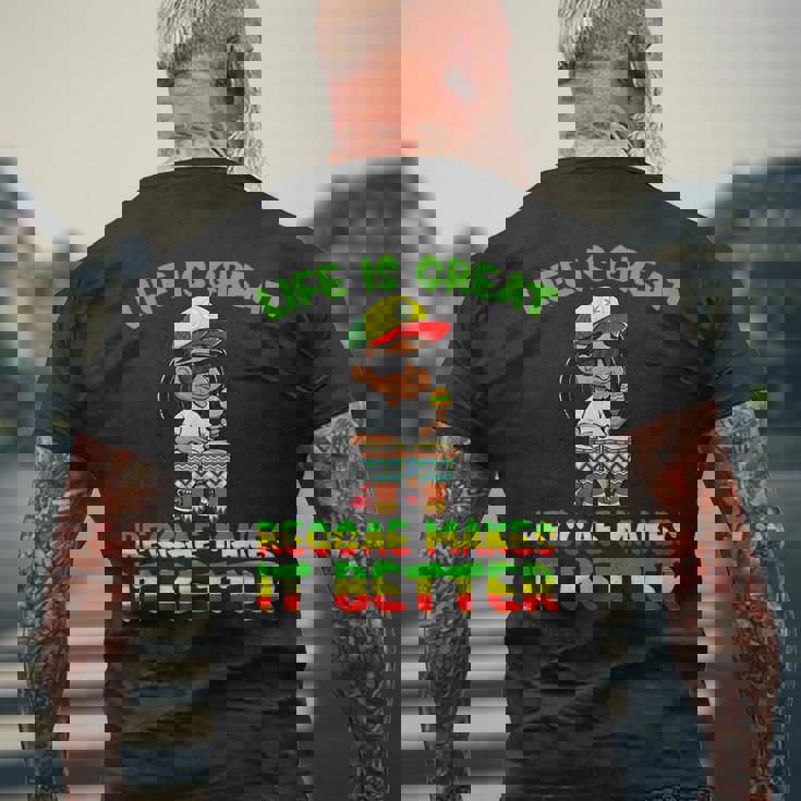 レゲエジャマイカ音楽 ラスタラスタファリレゲエ メンズTシャツ バックプリント 高齢者への贈り物
