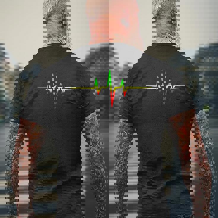 レゲエミュージックパルス周波数アフリカジャマイカラスタファリ メンズTシャツ バックプリント 高齢者への贈り物