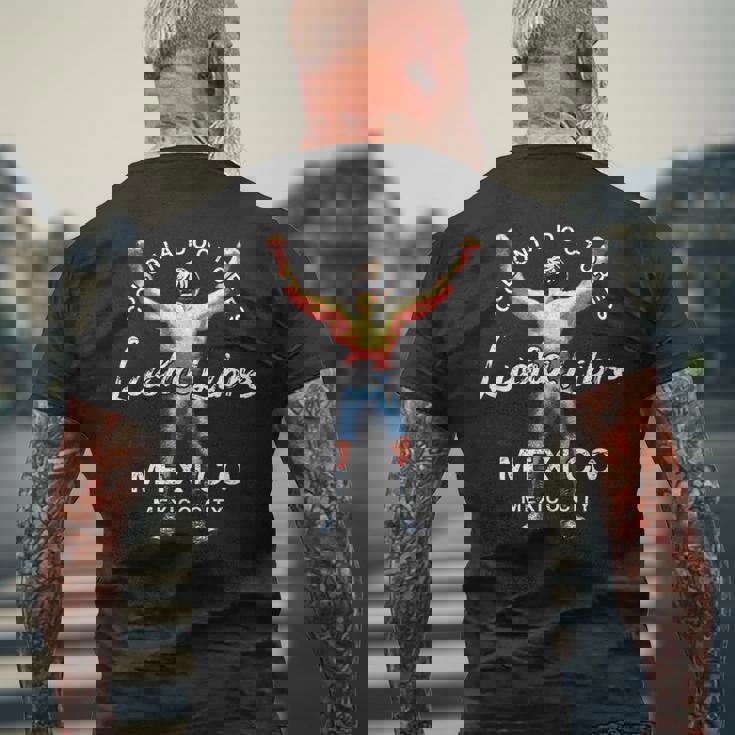 レスリング ルチャリブレ メキシカンヴィンテージ メンズTシャツ バックプリント 高齢者への贈り物