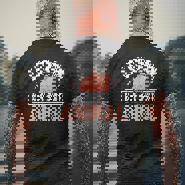 レチョンは私の精神動物です面白いですlechon Pinoy メンズTシャツ バックプリント 高齢者への贈り物